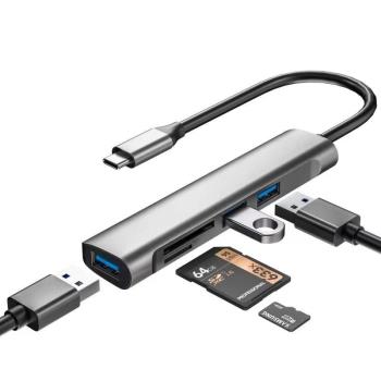 適用小米7/7Pro平板電腦USB轉接頭Type-C擴充套件塢U盤轉接器hub分線器TF/SD卡槽讀卡器拓展器集線器