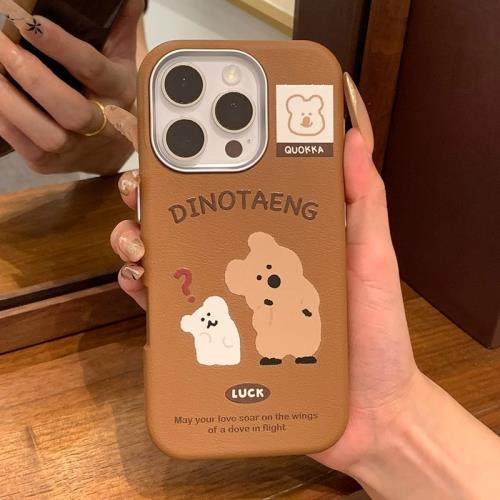 歪頭小熊適用蘋果16promax手機殼新款高級感ins秋冬iPhone15pro保護殼個性卡通16PM女款13網紅爆款14plus小眾