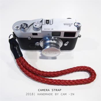 cam-in義大利馬油皮純手工編織適用富士索尼徠卡等相機手腕帶 LWS