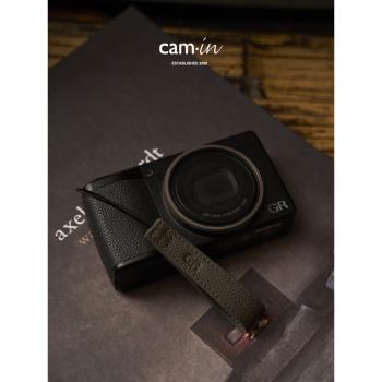 cam-in 真皮手腕手掌紋相機細繩指環帶適用理光GR3 GR3X 黑卡ZV1