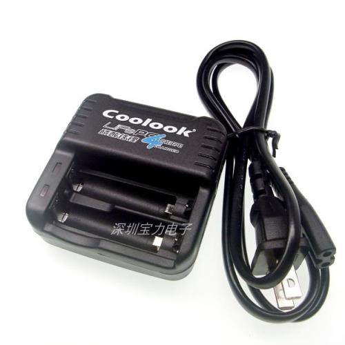 coolook新版AA/AAA14500或10440 3.2V磷酸鐵鋰專用智能快速充電器