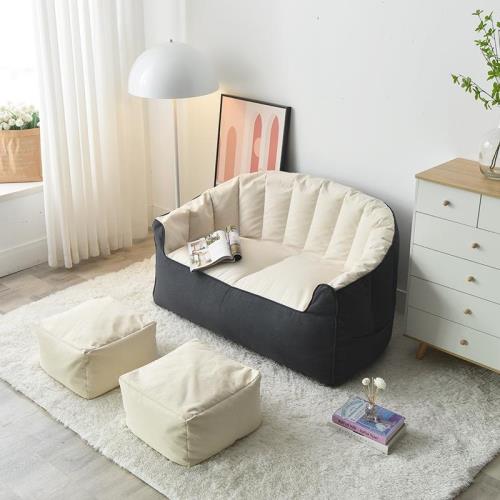 雙人懶人沙發豆袋榻榻米可躺可睡小沙發小戶型陽臺躺臥臥室風豆袋