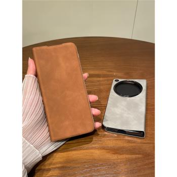 適用oppofindn3折疊屏手機殼新款輕奢全包小羊皮Find N3典藏版高階感簡約翻蓋支架n5殼超薄防摔保護套男商務