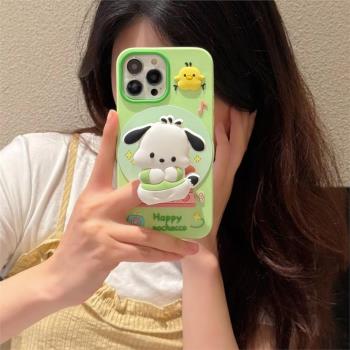 搖搖樂帕恰狗iPhone16promax手機保護殼適用於蘋果15新款14pro卡通手機套13mini矽膠軟套防摔保護殼12mini可