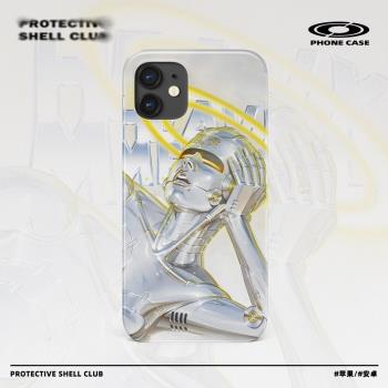 美式復古簡約創意藝術賽博朋克插畫機器人適用於蘋果iPhoneX/11/12/13/14promax/15/16手機菲林殼imd全包軟殼