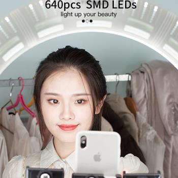 新品led補光燈主播22寸環形燈手機自拍攝影燈支架美光美顏燈