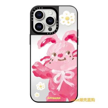 CASE鏡面SLOWCOASER韓國玩偶熊兔貓狗15Pro適用Phone14ProMax蘋果13Pro網紅可愛聯名12防摔蘋果15手機殼