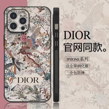 大牌奢華花卉D家適用iPhone16Promax手機殼皮質蘋果15Pro高階感13Pro防摔14Promax全包15Promax女12輕奢16pro