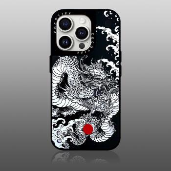 CASE聯名鏡面林孝埈龍之力量蘋果15適用Phone14ProMax蘋果13Pro網紅可愛12防摔phone15pro新款手機殼