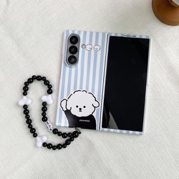 條紋比熊適用三星ZFold7手機殼fold6女新款Fold5折疊屏W24心系天下W25高級小眾超薄防摔日韓國菲林硬殼