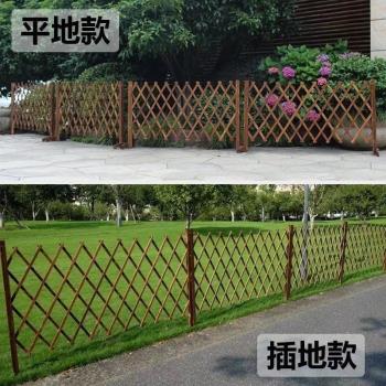 戶外防腐木柵欄伸縮圍欄圍擋庭院籬笆花園爬藤架室內陽臺裝飾護欄