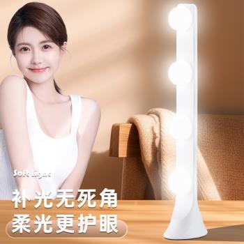 新品補光燈主播專用電腦雙排化妝氛圍燈泡室內面部打光燈桌面排燈