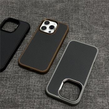 Magsafe磁吸碳纖維紋適用蘋果16promax手機殼iPhone15Pro質感防摔ip14pm簡約13凱夫拉紋16plus男女高階保護套