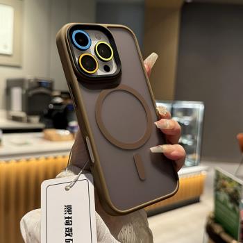 適用iphone16Promax磁吸手機殼蘋果15Pro手機套軟膠防摔14Promax保護套簡約高階感13Pro保護殼膚感15鏡頭保護