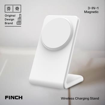 適用蘋果手機二合一無線充電器Magsafe磁吸充電器耳機15W快充適用iPhone16promax/15/12桌面立式無線充電底座
