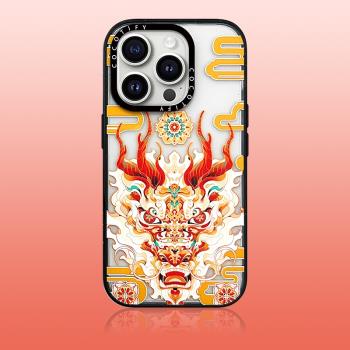 CASE新年幸運中國風舞獅舞龍圖紋15適用Phone14ProMax蘋果13Pro網紅可愛12防摔phone15pro磁吸手機殼