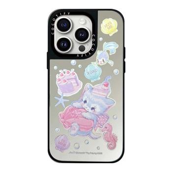 CASE藝術家鏡面MAK冰淇淋小兔小熊15適用Phone14ProMax蘋果13Pro網紅可愛12防摔phone15pro新款手機殼