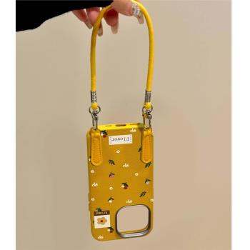 適用蘋果16promax手機殼13新款秋冬小羊皮iphone15pro保護套女款plus帶掛繩14pro超火爆款12全包防摔11不撞款