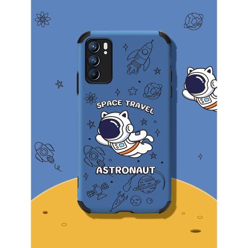 太空人適用opporeno6手機殼女款可愛reno5新款se防摔reno4鏡頭全包reno3軟套reno6pro超薄網紅創意防摔保護套