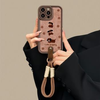 適用蘋果16手機殼秋冬iphone16promax新款小羊皮15plus小眾高階感14Pro全包鏡頭13pm輕奢12防摔保護套11軟lv
