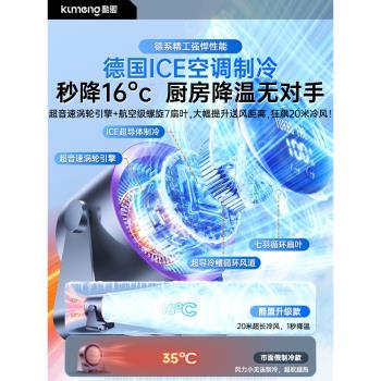壁掛式廚房專用風扇家用掛墻衛生間辦公室桌面風扇小型宿舍床上充電吊扇靜音2025新款降溫循環扇製冷超長續航