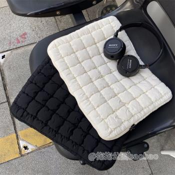 出口韓國單ins博主同款小眾設計簡約棉棉雲朵ipad筆記本平板電腦包大容量收納內膽11寸15寸防摔