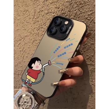 適用蘋果16promax手機殼iPhone15promax蠟筆小新14pro磨砂13新女款12pro高階xr矽膠全包防摔8/7p軟殼xs網紅
