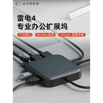Hyper雷電4擴充套件塢HD583七合一USB4拓展塢8K高畫質40GbpsTypeC集線器適用iPad蘋果MacBook電腦Windows筆記本