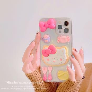 可愛kitty貓適用iphone12 11pro蘋果14 13手機殼xsmax軟殼8p XR女