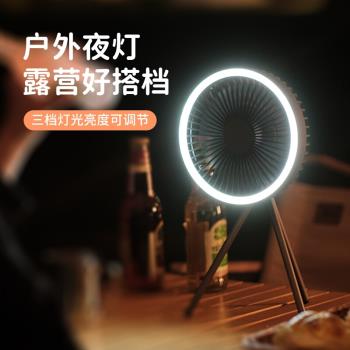10000毫安戶外露營遙控小型風扇帶燈帳篷掛式O可充電懸掛f電扇無