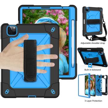 適用蘋果iPad Air4/5保護套pro11英寸2018/2020/2021肩帶套10.9英寸支撐防摔外殼air11 2024保護殼防摔皮套