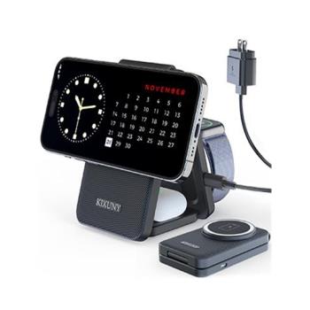 三合一無線充電器適用蘋果apple watch手錶16ProMax手機iwatchS10充電底座磁吸快充magsafe耳機airpods4支架