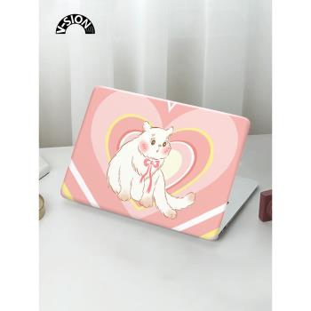 V-SION呆萌小貓透彩殼適用於蘋果macbookpro保護殼2023新款14寸macbook套air13外殼筆記本mac電腦輕薄保護套