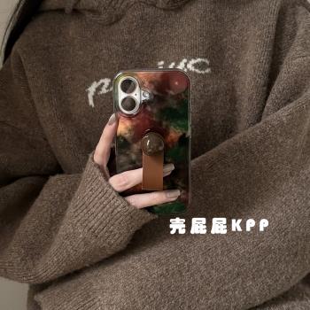 殼屁屁KPP高階暈染撞色指環ins韓系14適用16pro蘋果16ProMax手機殼iPhone16/13軟15Promax小眾配色保護套