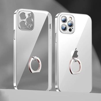 指環一體透明殼適用蘋果iPhone16promax手機殼新款2024高階感超火15pm全包防摔14矽膠13軟殼12女生11帶支架