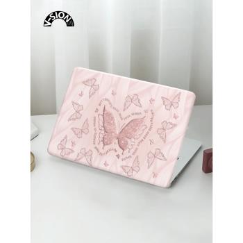 V-SION蝴蝶插畫透彩殼適用於蘋果macbookpro保護殼2023新款14寸macbook套air13外殼筆記本mac電腦輕薄保護套