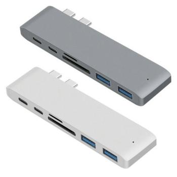 雙Type-C六合一拓展塢PD usb3.0 SD TF讀卡器 集線器轉換器擴充套件