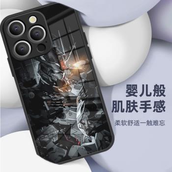 適用蘋果16pro高達手機殼iPhone15promax液態玻璃15/14/13/12時尚14pro高檔13pro手機殼防摔14pm變形金剛男款