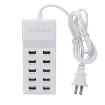 usb多口充電器HUB 5V2A擴展器轉手機工作室快充充電插座20A充電器