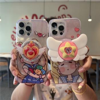 美少女戰士貓咪水冰月無線磁吸適用iPhone16ProMax手機殼全包防摔卡通13蘋果15pro保護套日系創意14PM軟殼i16