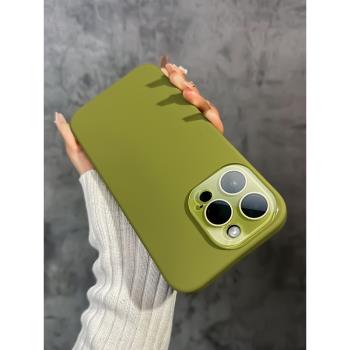蘋果15手機殼iphone14女生爆款13簡約超薄12外殼promax高階感液態矽膠15pro全包防摔帶鏡頭膜11網紅新款ins風