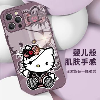 iPhone16pro凱蒂貓手機殼16蘋果14promax女款高檔可愛15plus液態玻璃手機殼適用15/14/13/12新款仙女kitty貓