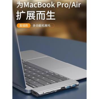 適用蘋果電腦轉接頭macbookair/pro筆記本雙typec拓展塢硬碟u盤轉換器m2/3無線直插usb轉換器hdmi投屏雷電3