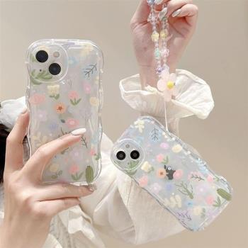 碎花手機保護殼軟適用蘋果14promax case cover iphone 13 casing