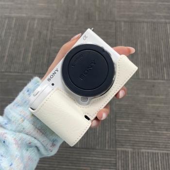 索尼zve10相機保護套a6400相機包a6100底座a6300皮套a6000微單殼