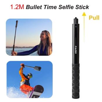 適用Insta360 ONE X2 X3 x4子彈時間自拍桿戶外拍攝套裝手持延長桿全景運動相機隱形1.2M直拉隱形自拍桿