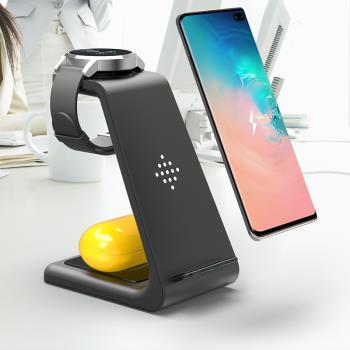 清倉特價 三合一無線充電器手機立式桌面支架適用iPhone15蘋果14pro max iWatch Ultra2 S8 S9 AirPods 3 4
