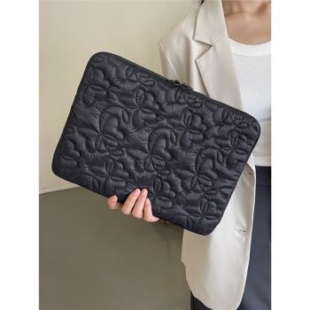 刺繡蝴蝶電腦包ipadpro11寸平板內膽包14-15寸筆記本收納包手拿包