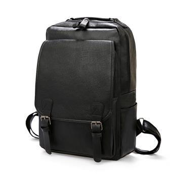 適用商務雙肩包macbook筆記本電腦包matebook蘋果pro14寸男士防水旅行包電腦包iPad平板收納包皮質大學生揹包