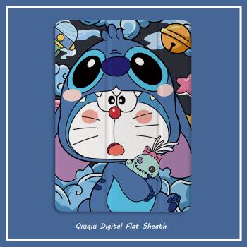 卡通叮當貓2021新款pro11保護套帶筆槽平板10.2/10.5寸氣囊殼18/19ipad air4/3/2/1三折式5/6蘋果9.7迷你654